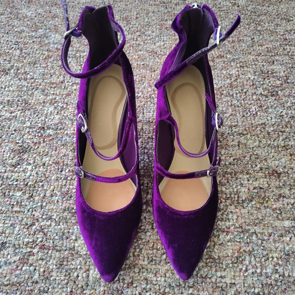 Marc Fisher Purple Velvet Heels